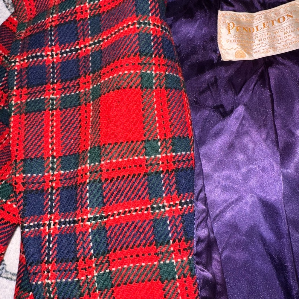Pendleton Vibrant Red and Black Checkered Coat - Picture 6 of 8